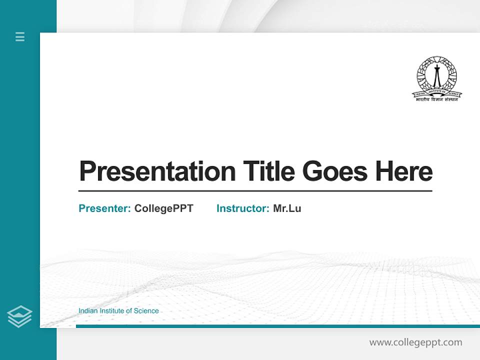 Indian Institute of Science Thesis Proposal/Graduation Defense PPT Template4:3 ratio PPT effect preview image5