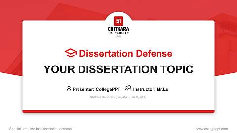 Chitkara University (Punjab) Graduation Thesis Defense PPT Template