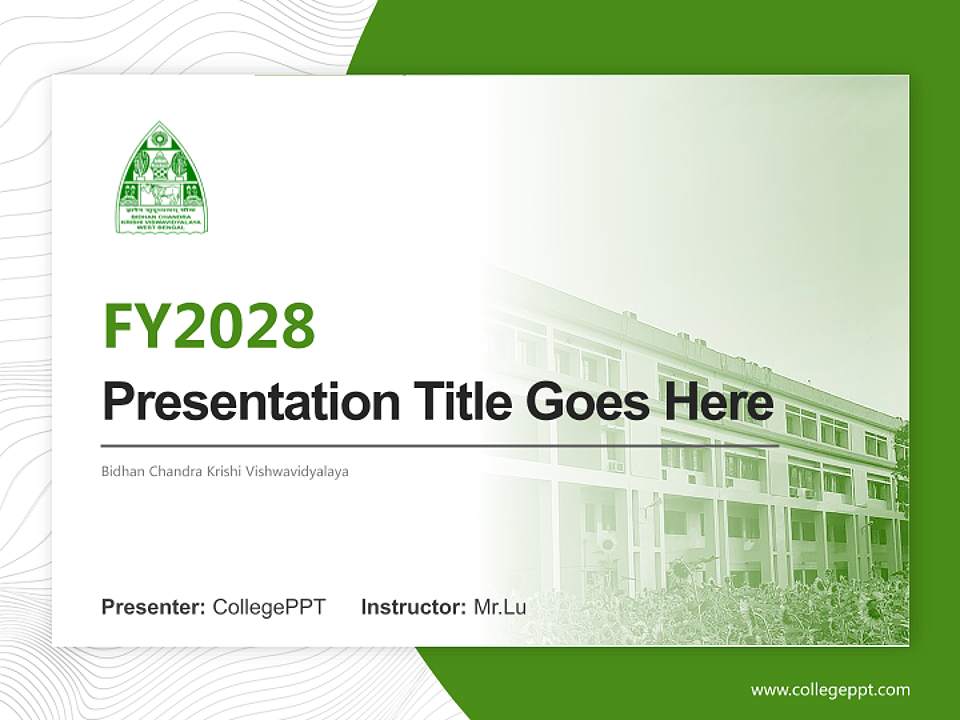 Bidhan Chandra Krishi Vishwavidyalaya Academic Presentation/Research Findings Report PPT Template4:3 ratio PPT effect preview image5