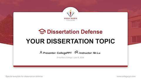 Anna Maria College Graduation Thesis Defense PPT Template