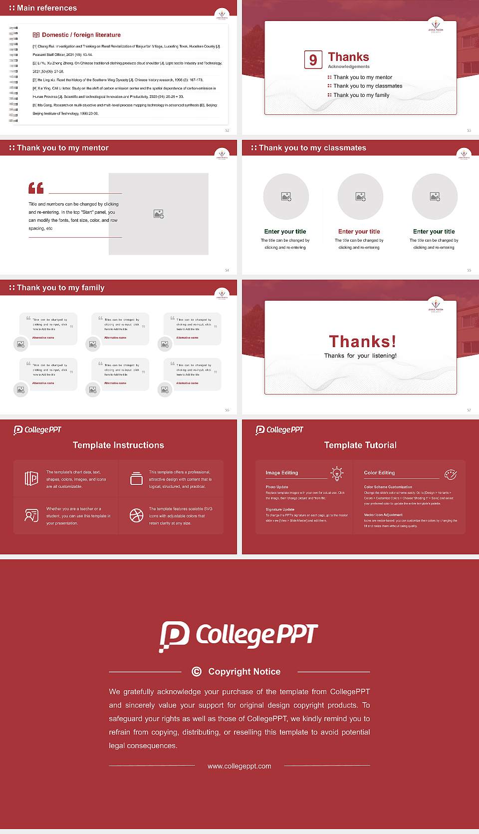 Anna Maria College Graduation Thesis Defense PPT Template16:9 ratio PPT effect preview image7