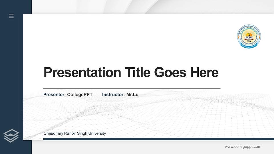 Chaudhary Ranbir Singh University Thesis Proposal/Graduation Defense PPT Template16:9 ratio PPT effect preview image
