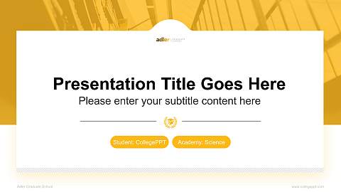 Adler Graduate School National Scholarship Defense PPT Template
