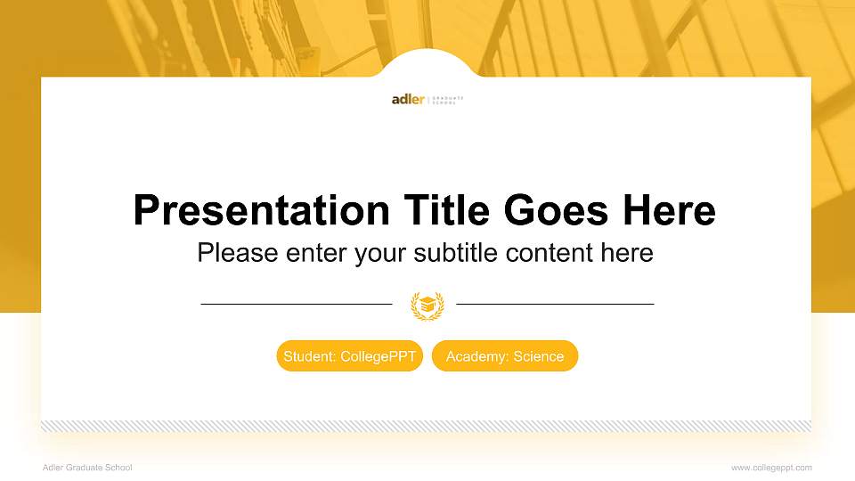 Adler Graduate School National Scholarship Defense PPT Template16:9 ratio PPT effect preview image