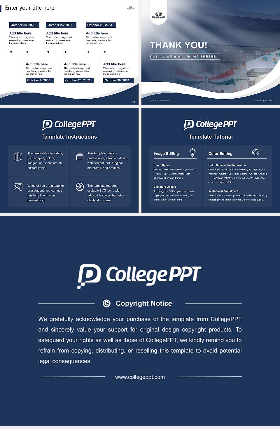 Gandhinagar University Lecture Sharing and Networking Event PPT Template4:3 ratio PPT effect preview image4