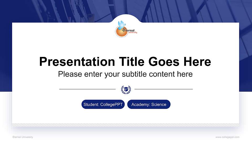 Eternal University National Scholarship Defense PPT Template16:9 ratio PPT effect preview image1