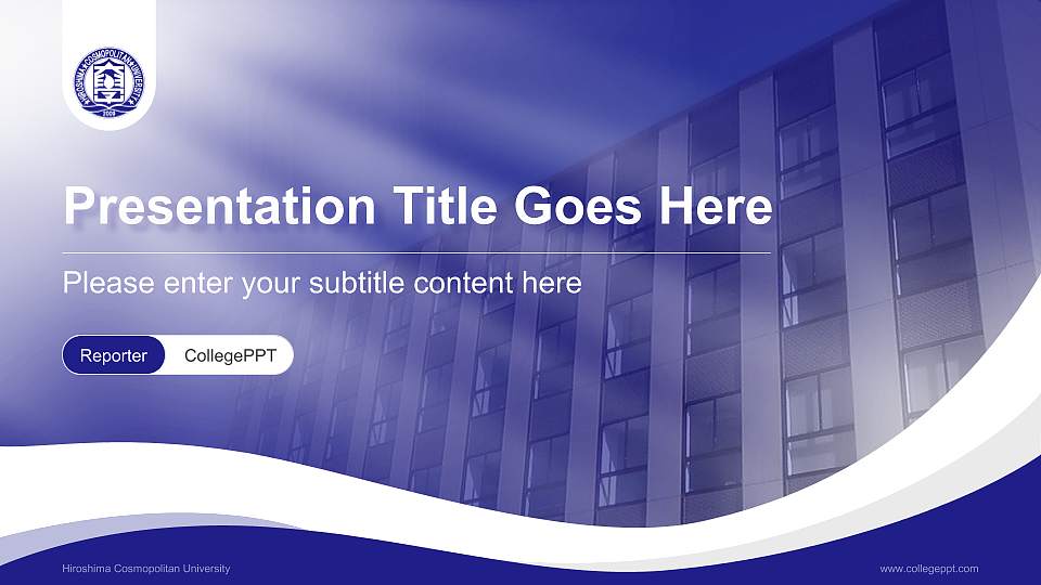 Hiroshima Cosmopolitan University Lecture Sharing and Networking Event PPT Template16:9 ratio PPT effect preview image