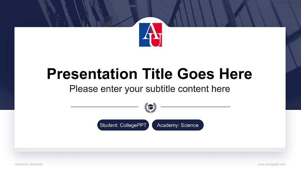 American University National Scholarship Defense PPT Template16:9 ratio PPT effect preview image