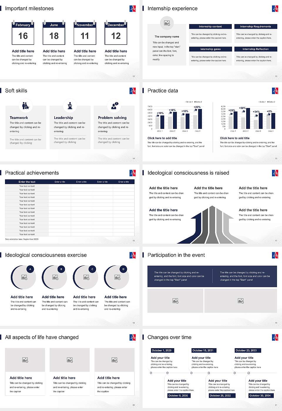 American University National Scholarship Defense PPT Template16:9 ratio PPT effect preview image3