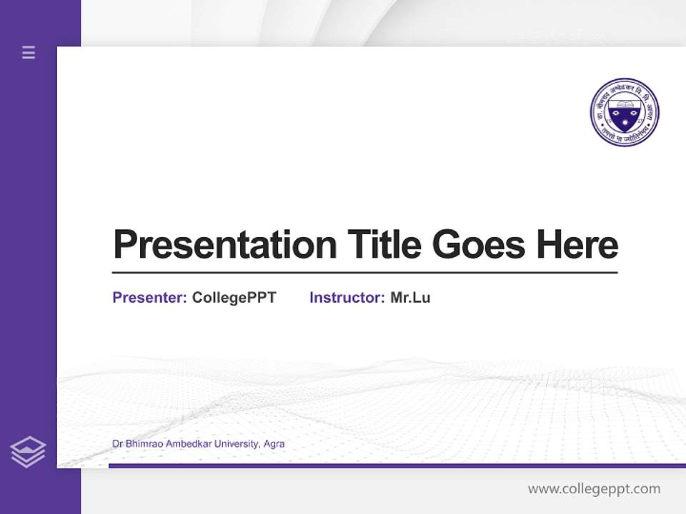 Dr Bhimrao Ambedkar University, Agra Thesis Proposal/Graduation Defense PPT Template4:3 ratio PPT effect preview image5