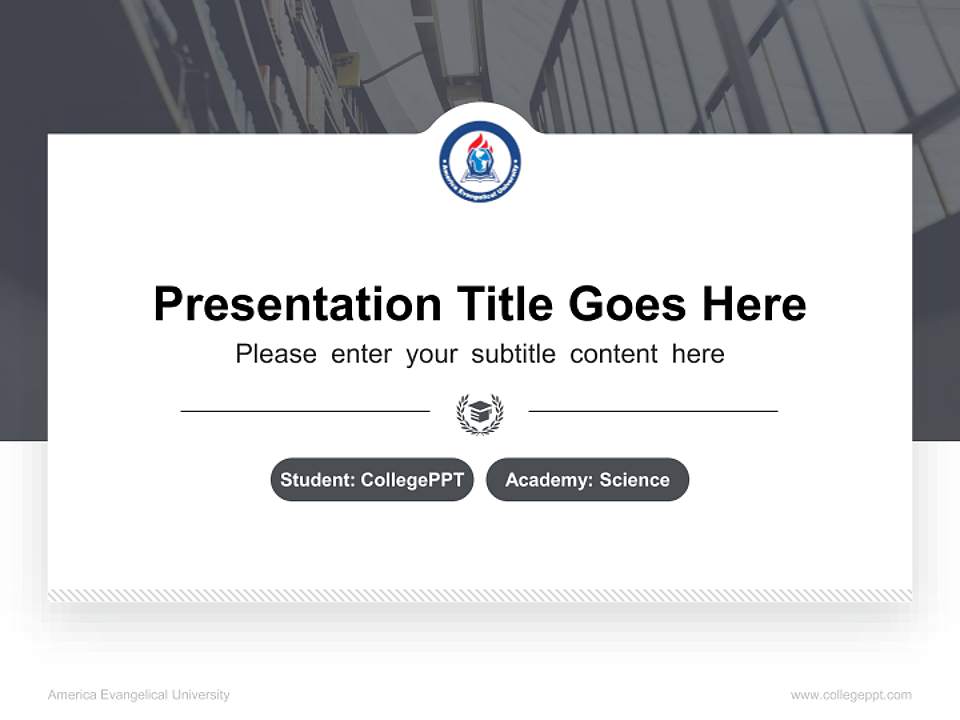 America Evangelical University National Scholarship Defense PPT Template4:3 ratio PPT effect preview image4