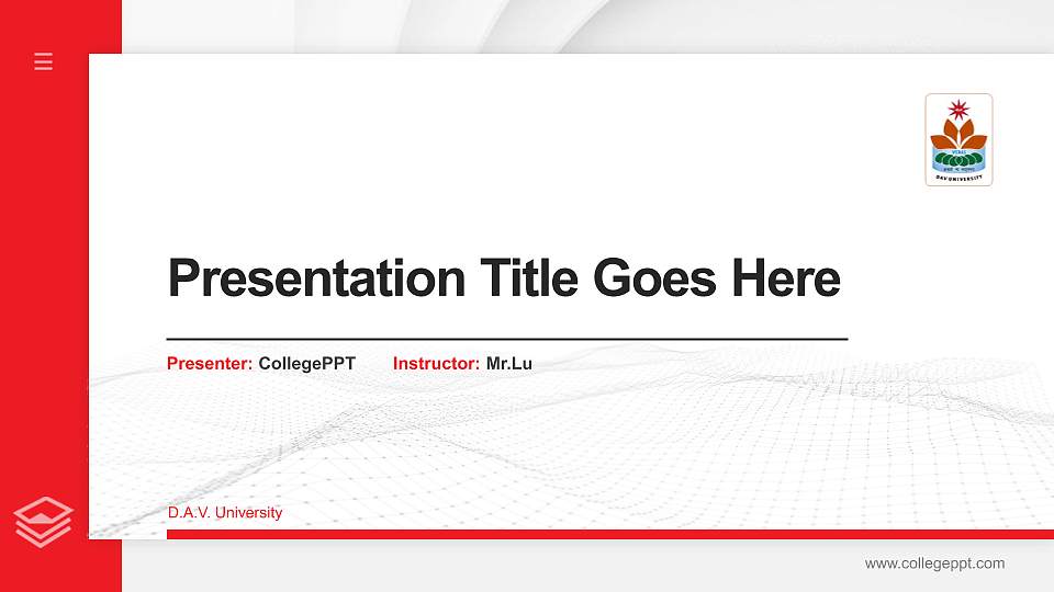 D.A.V. University Thesis Proposal/Graduation Defense PPT Template16:9 ratio PPT effect preview image