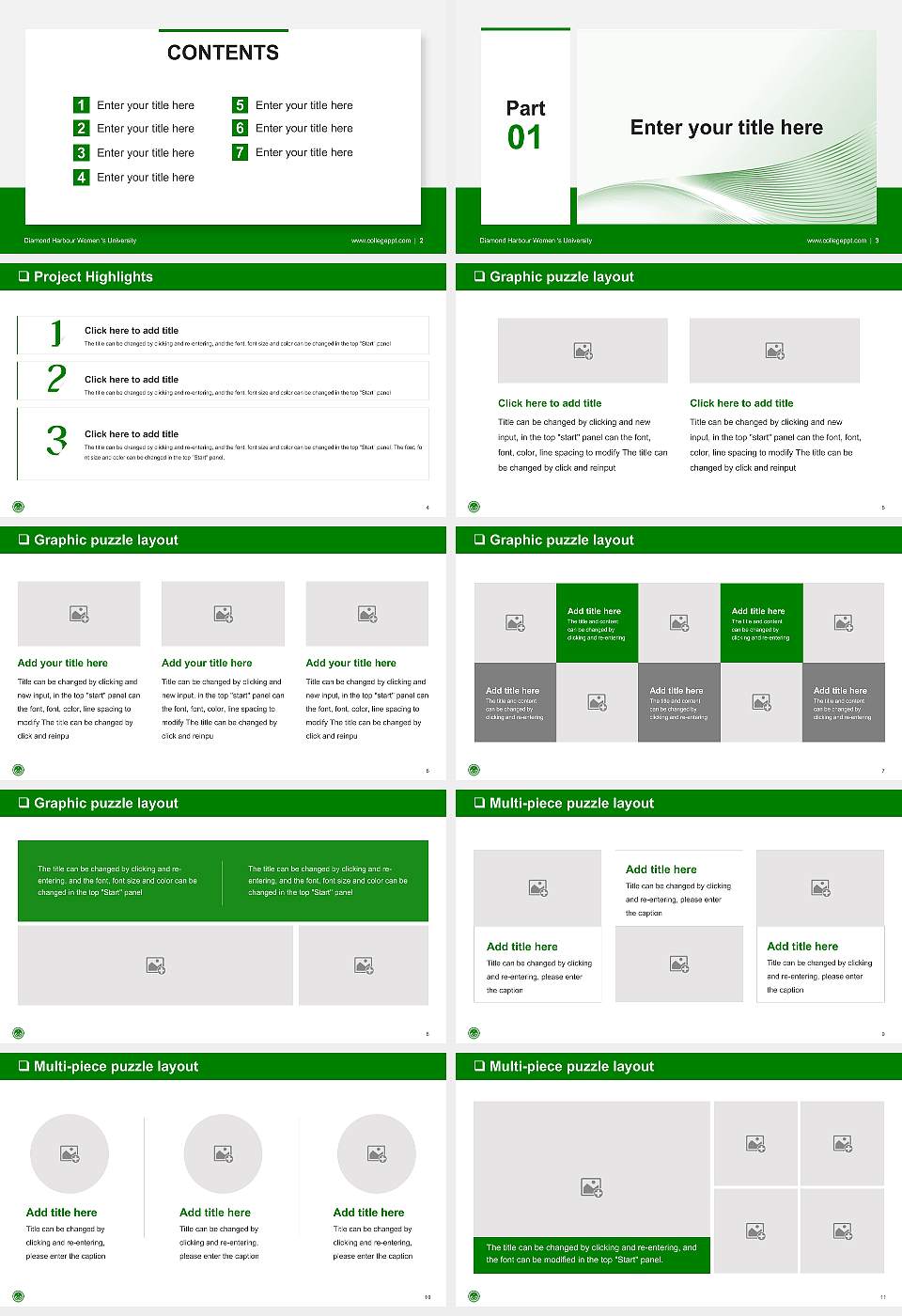 Diamond Harbour Women ‘s University General Purpose PPT Template16:9 ratio PPT effect preview image2