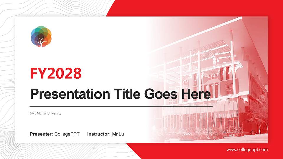 BML Munjal University Academic Presentation/Research Findings Report PPT Template16:9 ratio PPT effect preview image