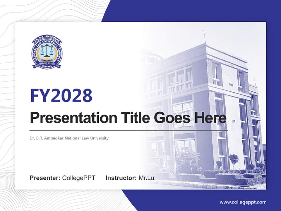 Dr. B.R. Ambedkar National Law University Academic Presentation/Research Findings Report PPT Template4:3 ratio PPT effect preview image5