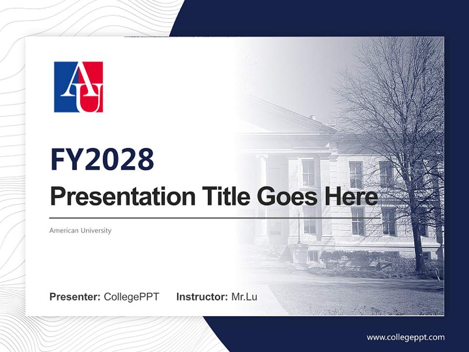 American University Academic Presentation/Research Findings Report PPT Template4:3 ratio PPT effect preview image5