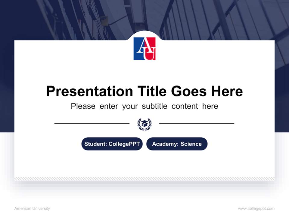 American University National Scholarship Defense PPT Template4:3 ratio PPT effect preview image4