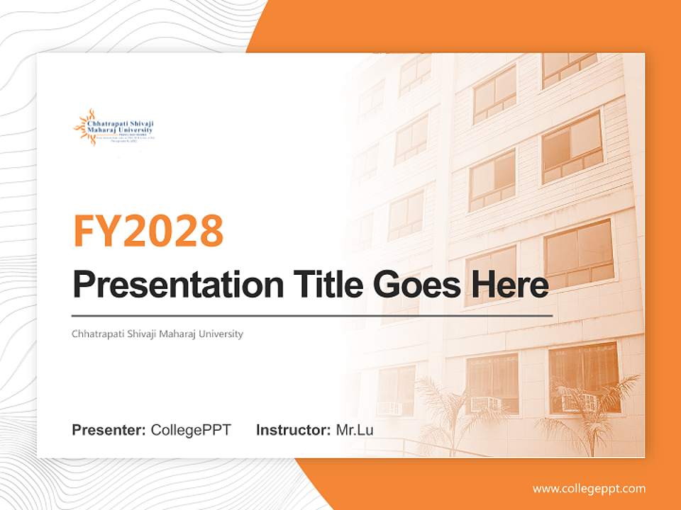 Chhatrapati Shivaji Maharaj University Academic Presentation/Research Findings Report PPT Template4:3 ratio PPT effect preview image5