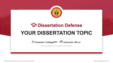 Chanakya National Law University Graduation Thesis Defense PPT Template