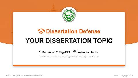 Chandra Shekhar Azad University of Agriculture & Technology Graduation Thesis Defense PPT Template