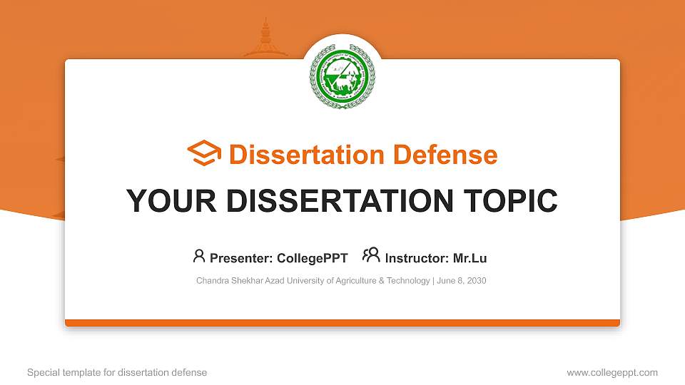 Chandra Shekhar Azad University of Agriculture & Technology Graduation Thesis Defense PPT Template16:9 ratio PPT effect preview image