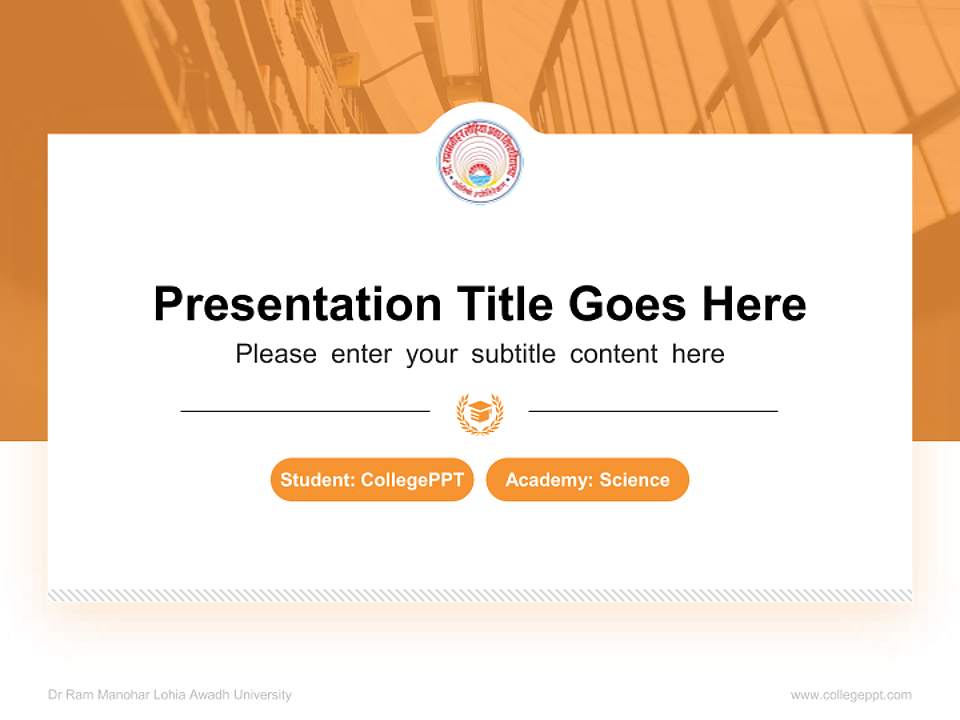 Dr Ram Manohar Lohia Awadh University National Scholarship Defense PPT Template4:3 ratio PPT effect preview image4