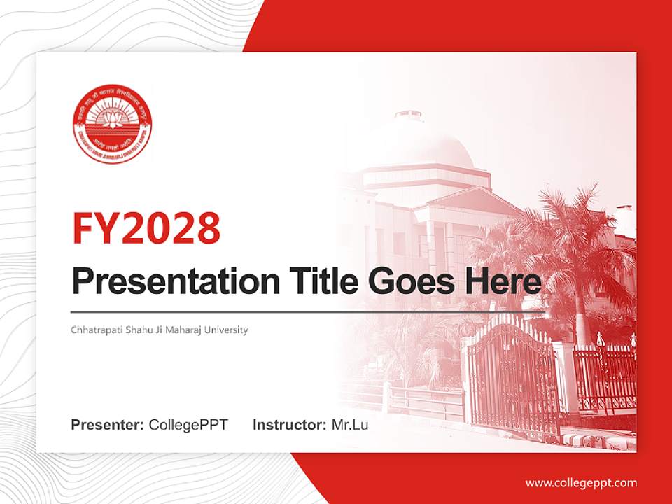 Chhatrapati Shahu Ji Maharaj University Academic Presentation/Research Findings Report PPT Template4:3 ratio PPT effect preview image5