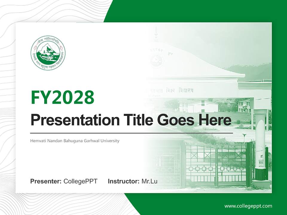 Hemvati Nandan Bahuguna Garhwal University Academic Presentation/Research Findings Report PPT Template4:3 ratio PPT effect preview image5