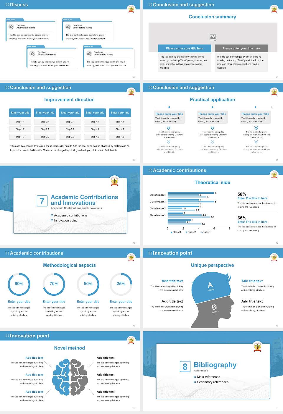 Gurugram University Graduation Thesis Defense PPT Template16:9 ratio PPT effect preview image6