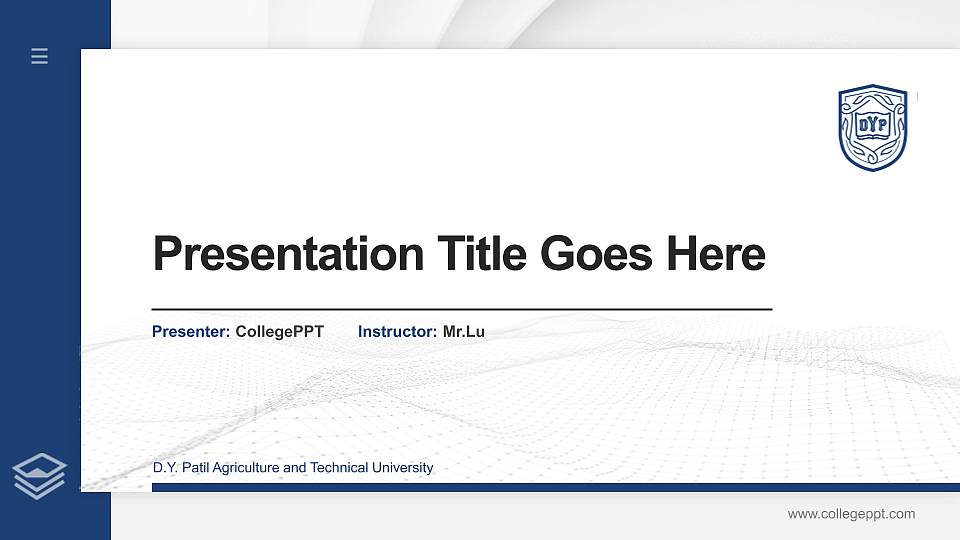 D.Y. Patil Agriculture and Technical University Thesis Proposal/Graduation Defense PPT Template16:9 ratio PPT effect preview image