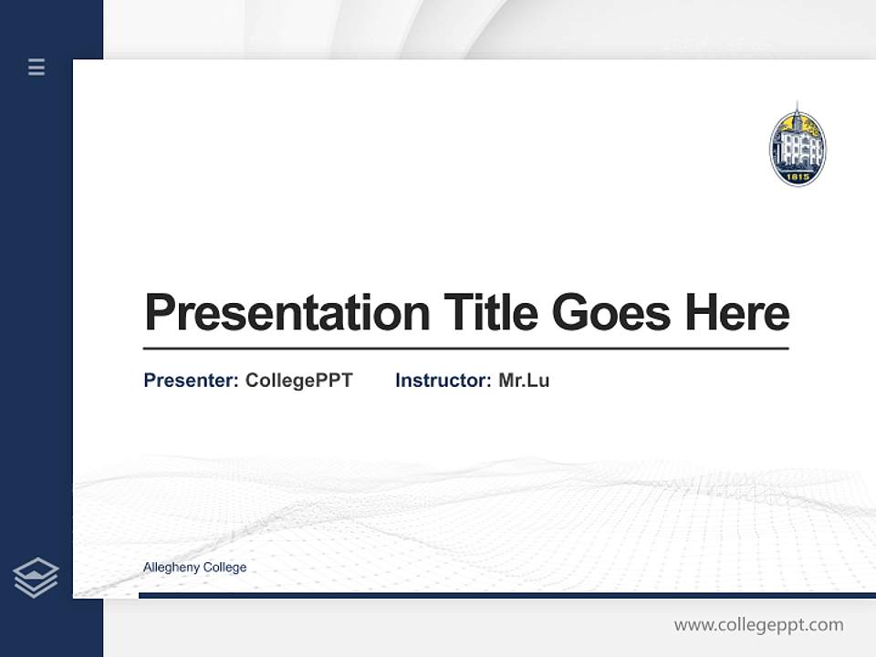 Allegheny College Thesis Proposal/Graduation Defense PPT Template4:3 ratio PPT effect preview image5