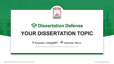Tamil Nadu Physical Education and Sports University Graduation Thesis Defense PPT Template