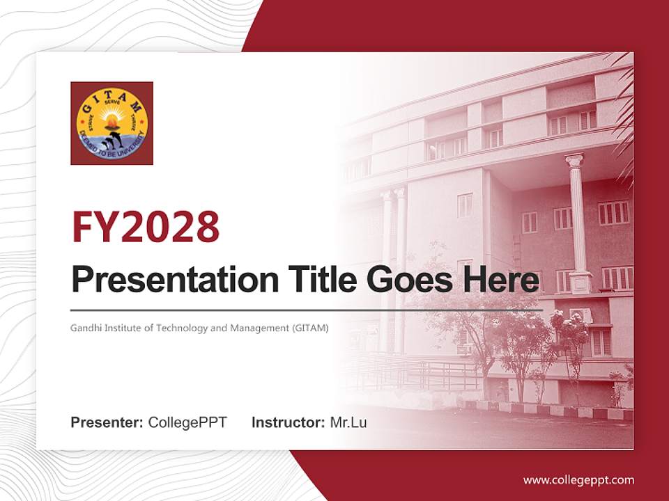 Gandhi Institute of Technology and Management (GITAM) Academic Presentation/Research Findings Report PPT Template4:3 ratio PPT effect preview image5