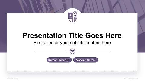 Alfred University National Scholarship Defense PPT Template