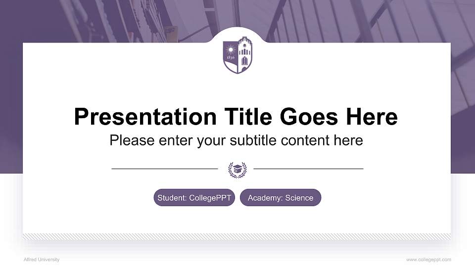 Alfred University National Scholarship Defense PPT Template16:9 ratio PPT effect preview image