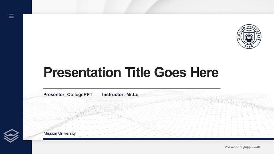 Mission University Thesis Proposal/Graduation Defense PPT Template16:9 ratio PPT effect preview image