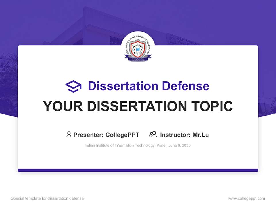 Indian Institute of Information Technology, Pune Graduation Thesis Defense PPT Template4:3 ratio PPT effect preview image7