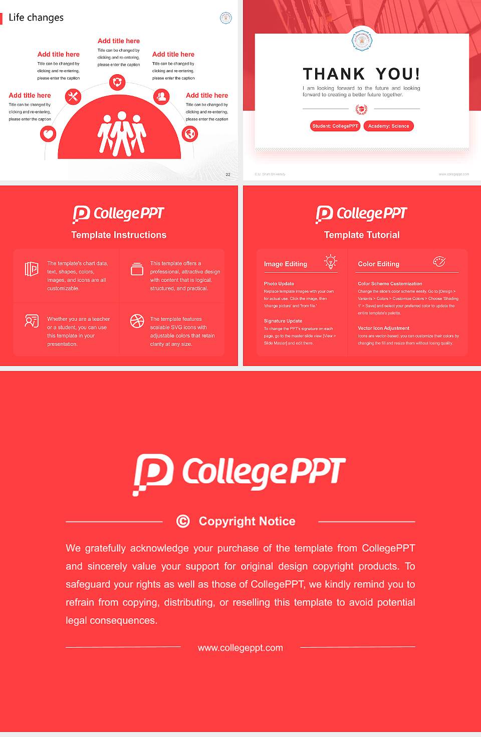 C.U. Shah University National Scholarship Defense PPT Template4:3 ratio PPT effect preview image4