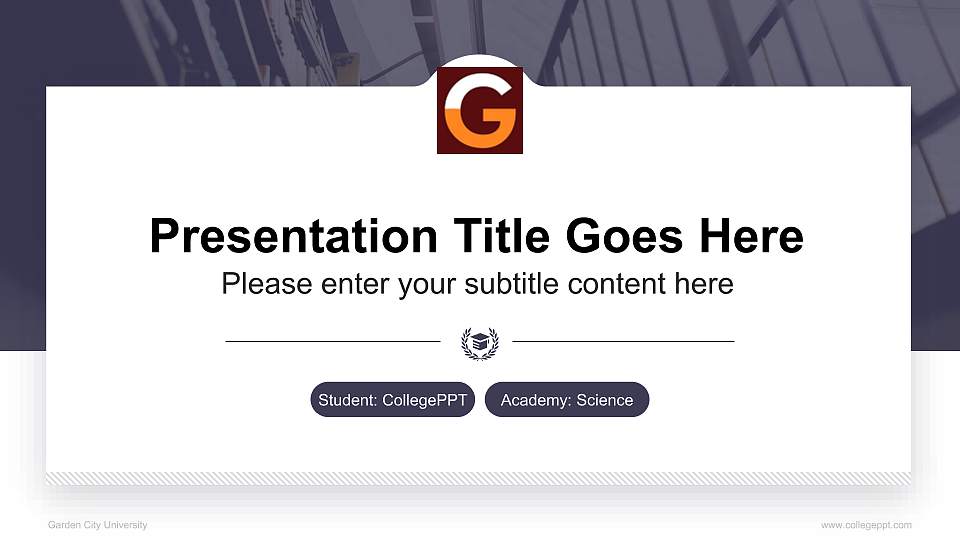 Garden City University National Scholarship Defense PPT Template16:9 ratio PPT effect preview image