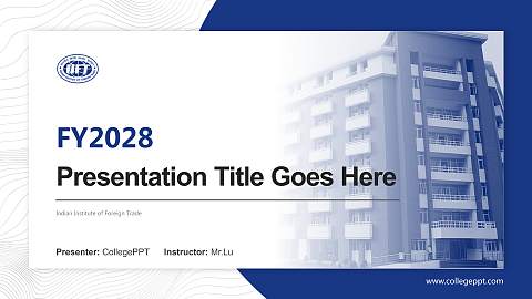 Indian Institute of Foreign Trade Academic Presentation/Research Findings Report PPT Template