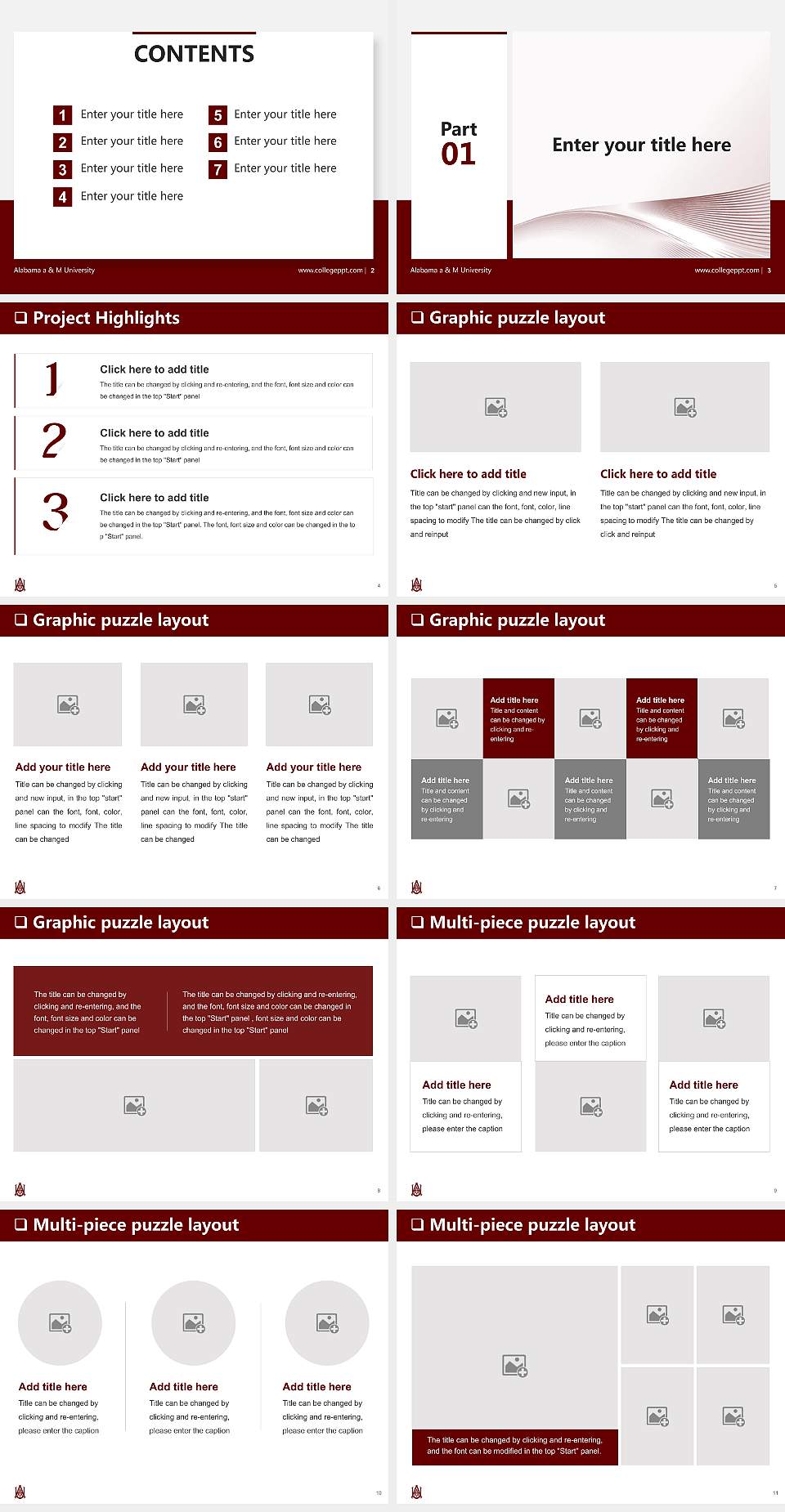 Alabama a & M University General Purpose PPT Template4:3 ratio PPT effect preview image2