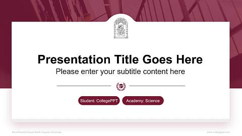 Hemchandracharya North Gujarat University National Scholarship Defense PPT Template