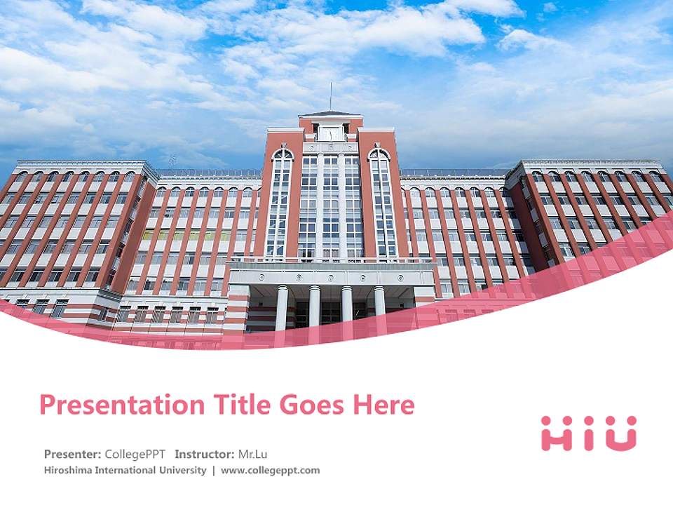 Hiroshima International University Course/Courseware Creation PPT Template4:3 ratio PPT effect preview image5