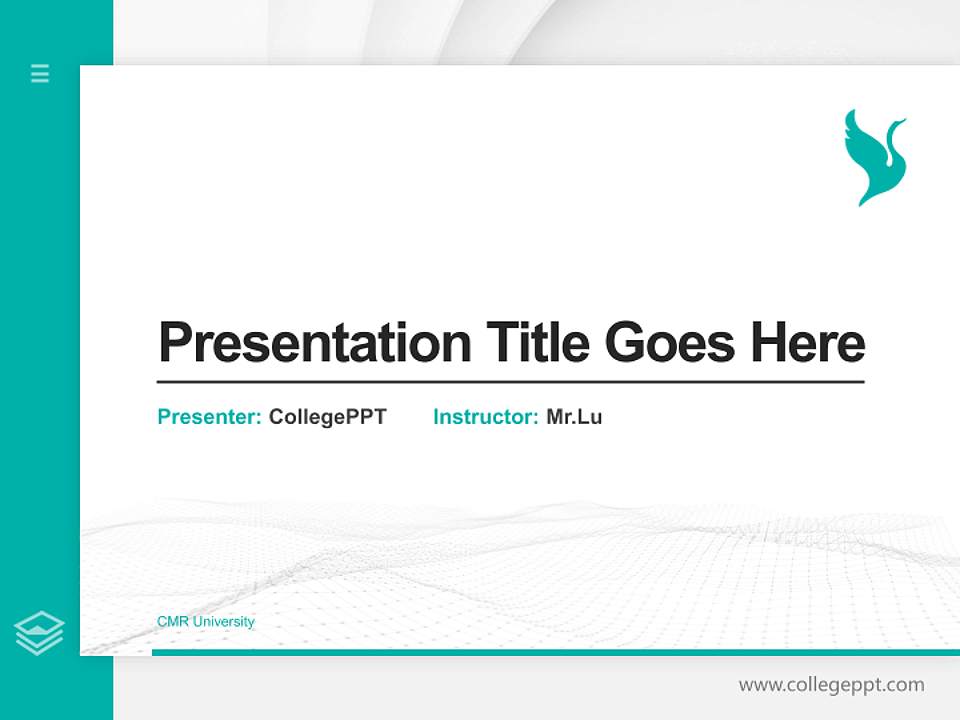 CMR University Thesis Proposal/Graduation Defense PPT Template4:3 ratio PPT effect preview image5