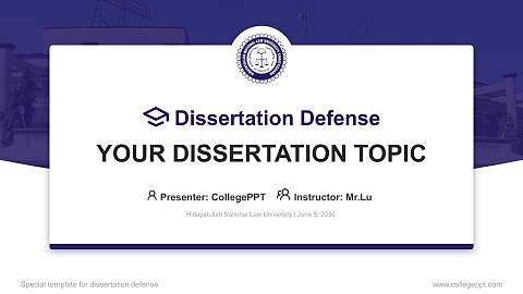 Hidayatullah National Law University Graduation Thesis Defense PPT Template