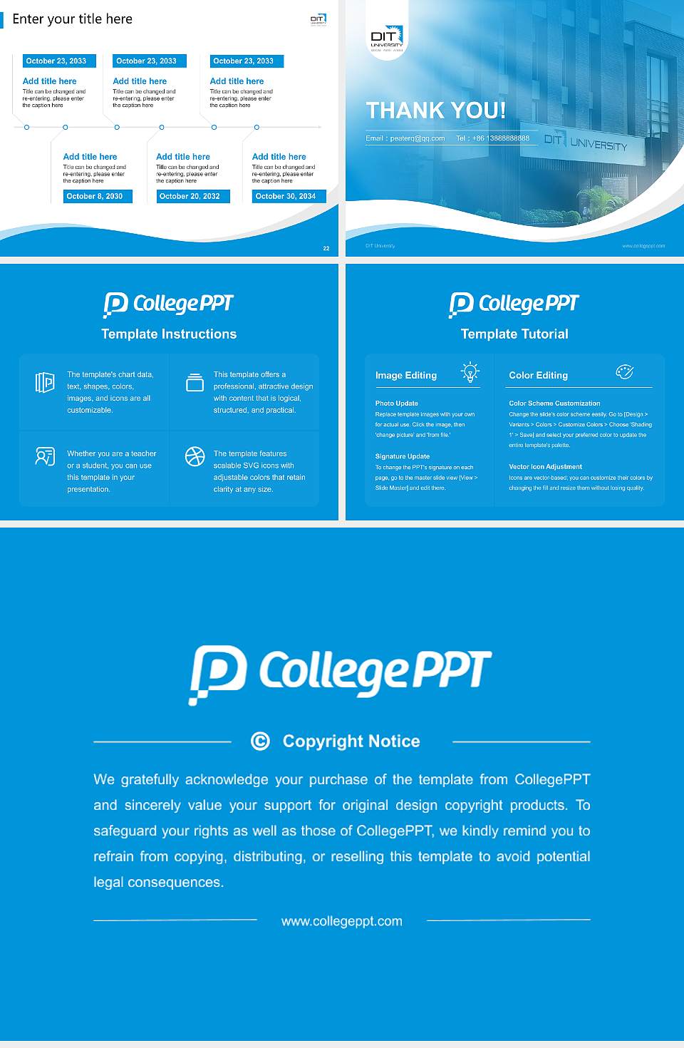 DIT University Lecture Sharing and Networking Event PPT Template4:3 ratio PPT effect preview image4
