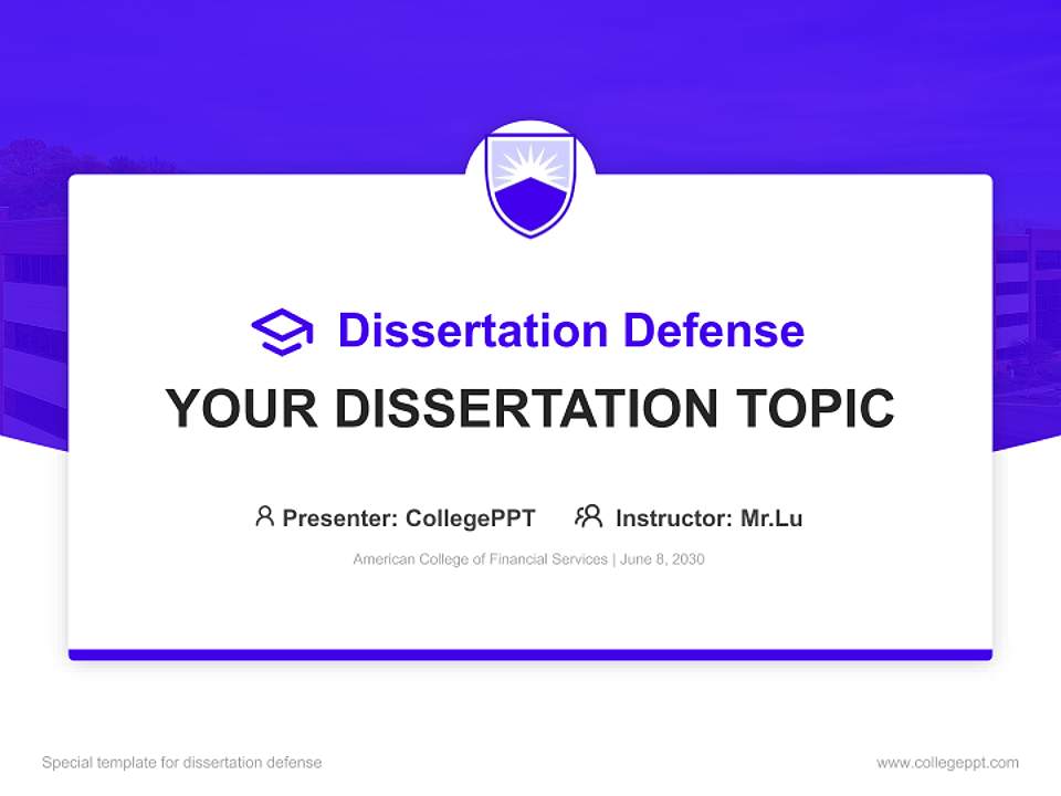 American College of Financial Services Graduation Thesis Defense PPT Template4:3 ratio PPT effect preview image7