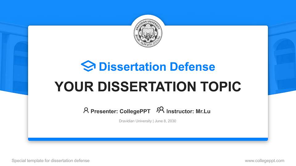 Dravidian University Graduation Thesis Defense PPT Template16:9 ratio PPT effect preview image