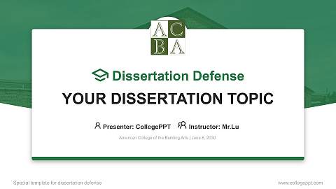 American College of the Building Arts Graduation Thesis Defense PPT Template