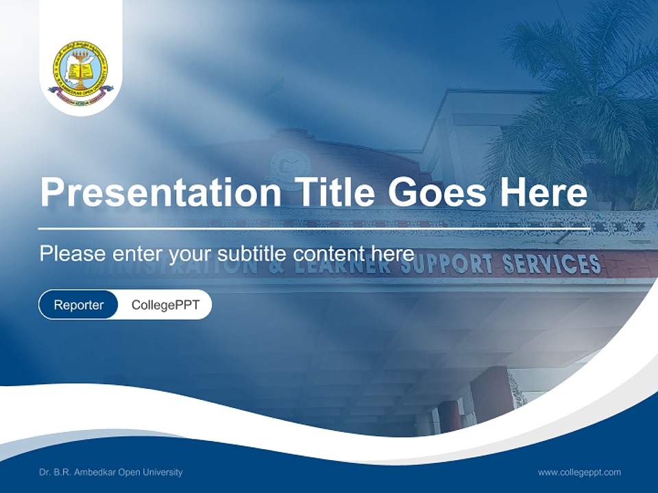 Dr. B.R. Ambedkar Open University Lecture Sharing and Networking Event PPT Template4:3 ratio PPT effect preview image4